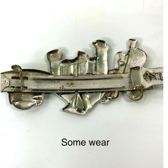 Vtg Western Hair Clip Barrette Cowboy Hat Saddle Silvertone Metal Cowgirl Korea - Picture 4 of 5